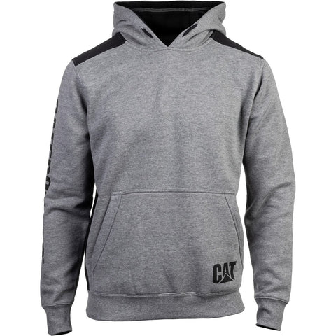 Caterpillar Logo Panel Hooded Sweatshirt  Dark Heather Grey