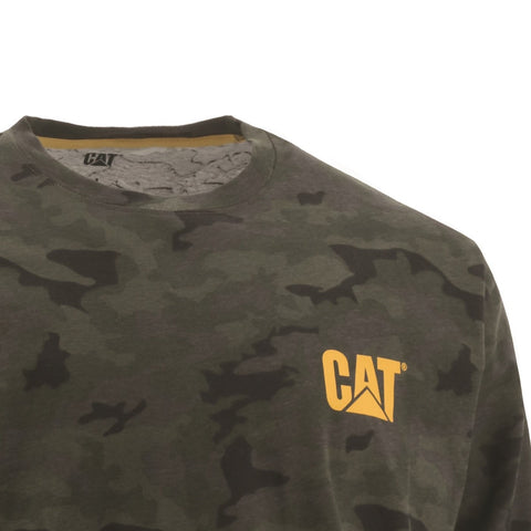 Caterpillar Trademark Banner Long Sleeve Tee  Night Camo