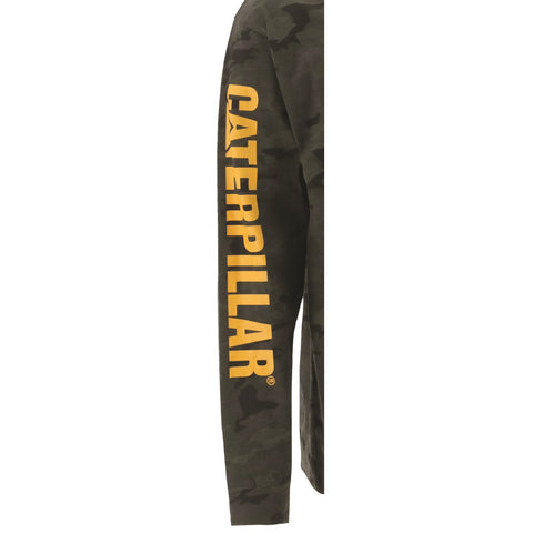 Caterpillar Trademark Banner Long Sleeve Tee  Night Camo