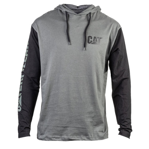 Caterpillar Hooded Long Sleeve Tee  Dark Shadow