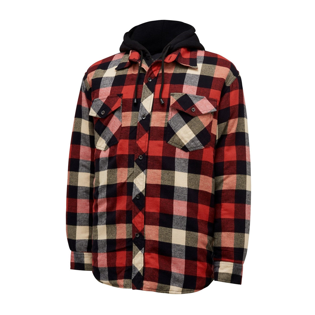 Hard Yakka Quilted Flannel Shacket  Red