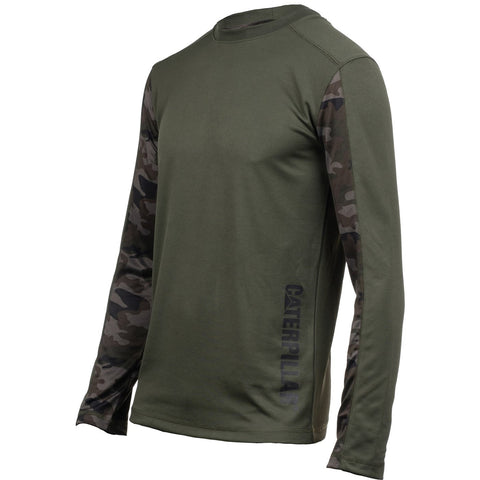 Caterpillar Coolmax Long Sleeve Tee  Night Camo