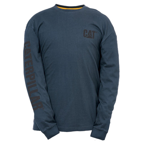 Caterpillar Trademark Banner Long Sleeve T-Shirt  Dark Marine