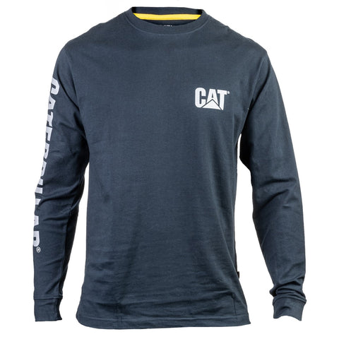 Caterpillar Trademark Banner Long Sleeve T-Shirt  Dark Marine