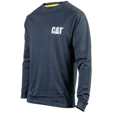 Caterpillar Trademark Banner Long Sleeve T-Shirt  Dark Marine