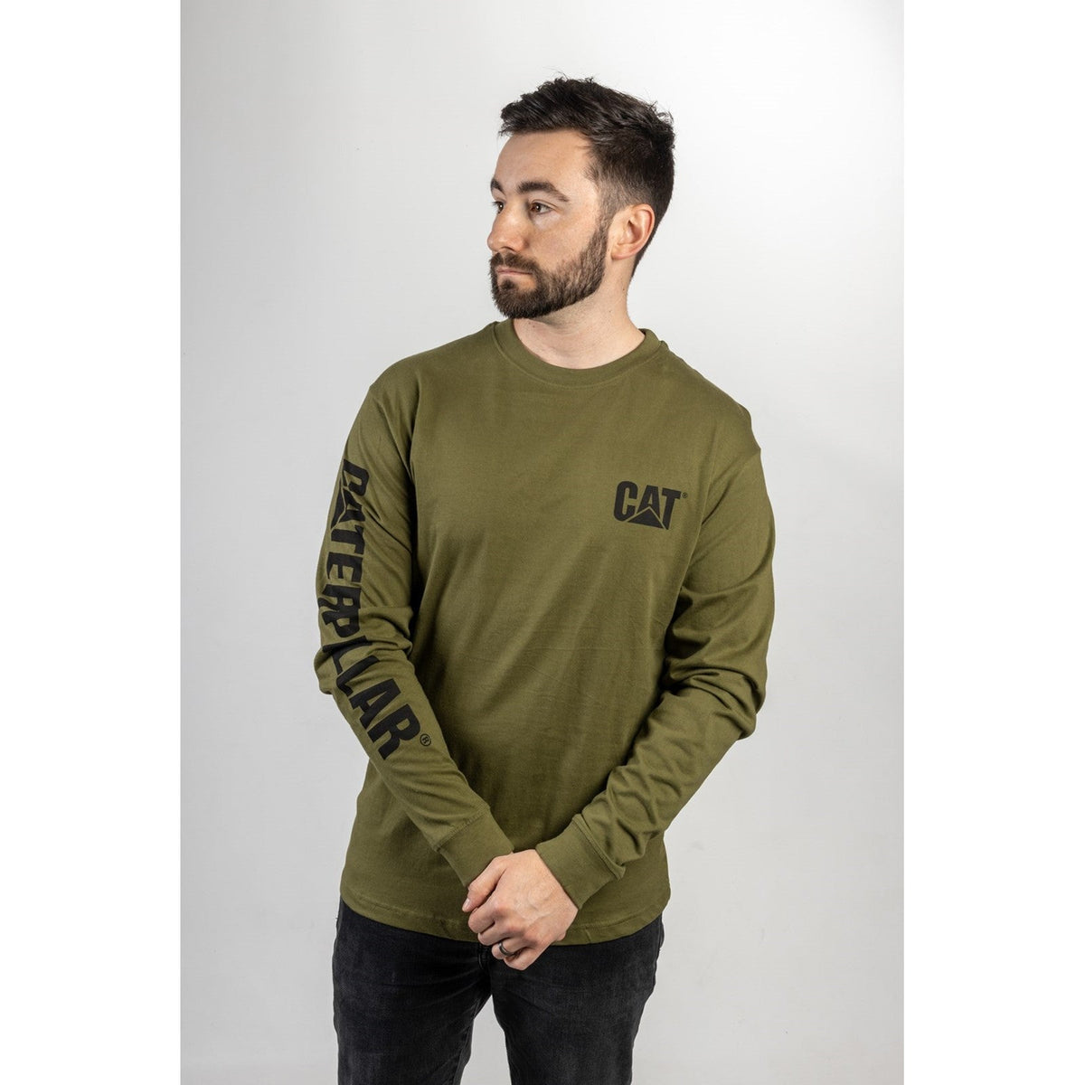 Caterpillar Trademark Banner Long Sleeve T-Shirt  Chive